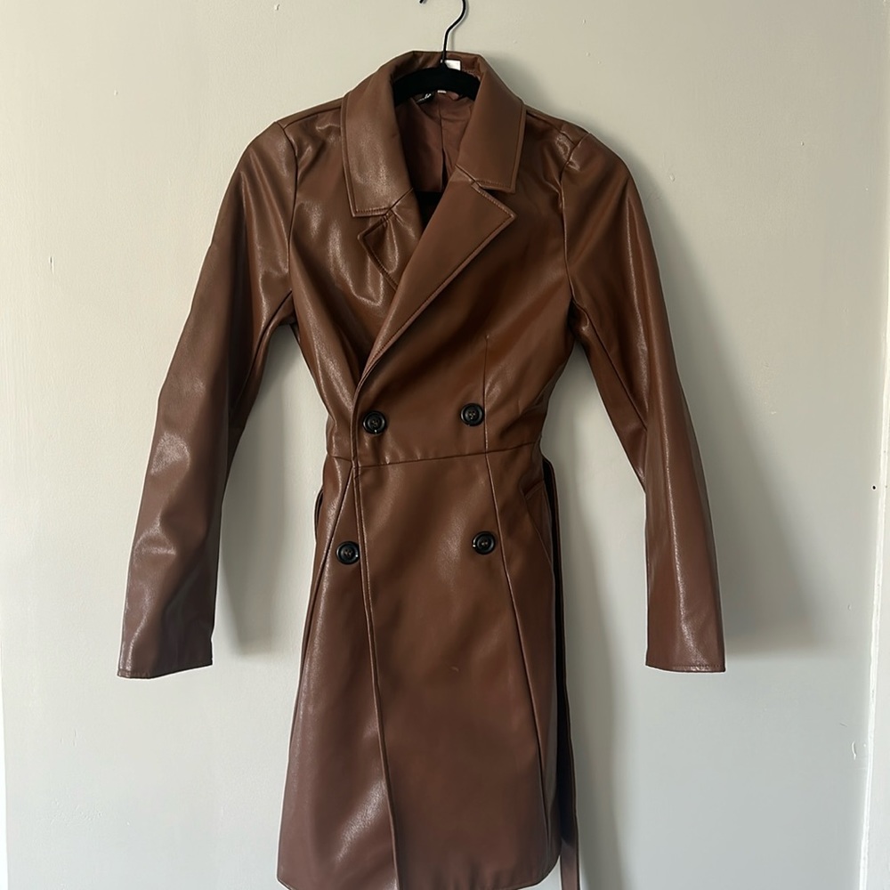 Leather Jacket Brown H&M